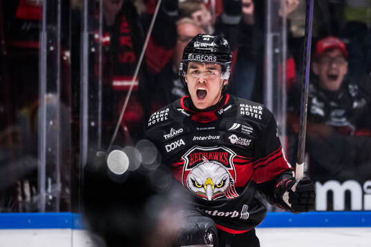 Malmö Redhawks Axel Sundberg jublar