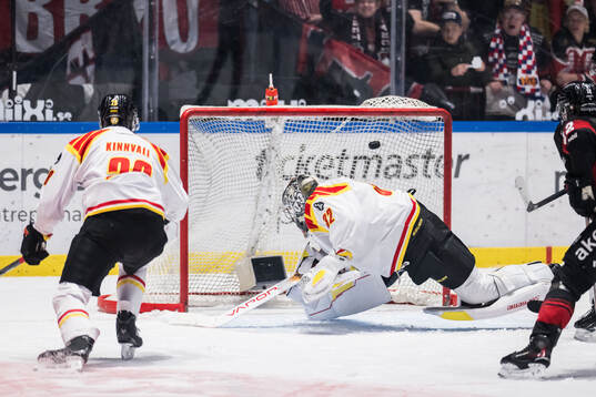 Brynäs målvakt Ludvig Persson vid 1-0 målet