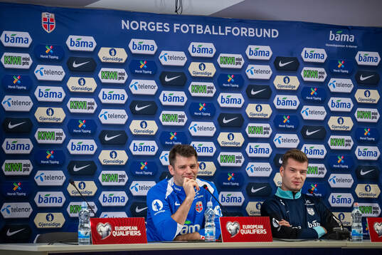 Press officer Morten Morisbak Skjønsberg and Alexander