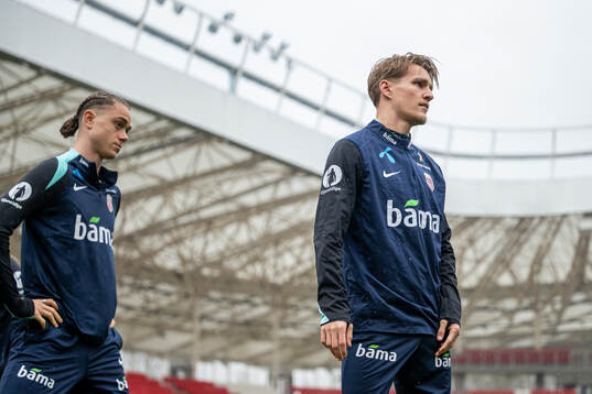 Thelo Aasgaard and Martin Ødegaard of the Norwegian