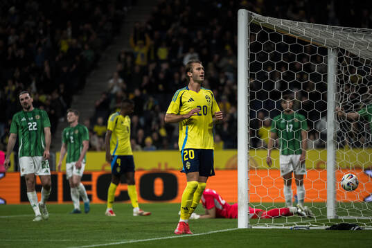 Benjamin Nygren of Sweden celebrates