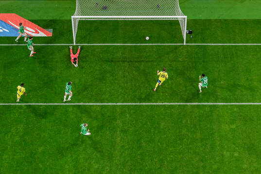 Benjamin Nygren of Sweden scores the 2-0 goal against