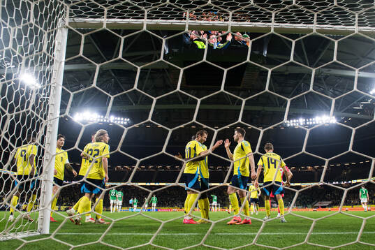 Benjamin Nygren of Sweden celebrating the 2-0 goal