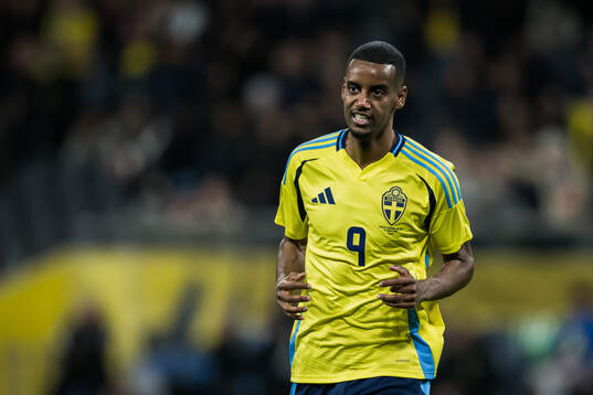 Alexander Isak of Sweden celebrating his 4-0 goal