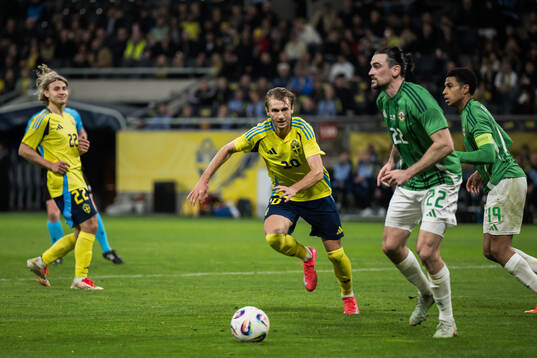 Benjamin Nygren of Sweden and Ciaron Brown of Northern