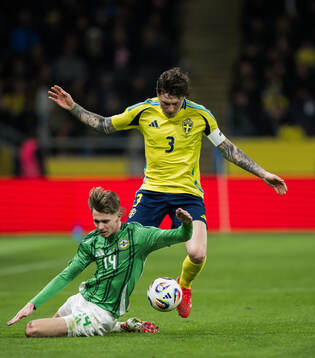 Isaac Price of Northern Ireland and Victor Nilsson