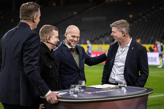 Head coach Jon Dahl Tomasson of Sweden is interviewed in