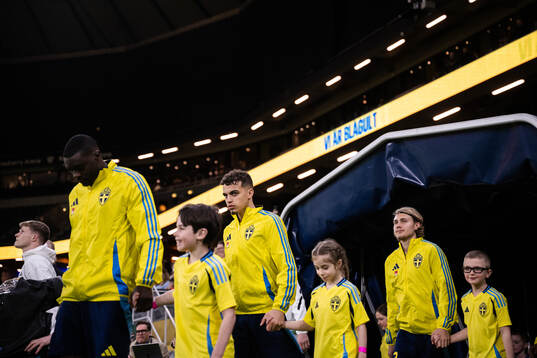 Ken Sema, Yasin Ayari and Sebastian Nanasi of Sweden
