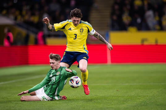 Isaac Price of Northern Ireland and Victor Nilsson