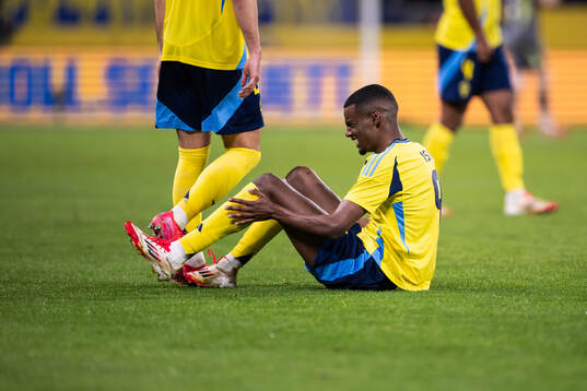 Alexander Isak of Sweden in pain