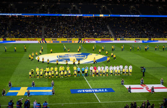 Players of Sweden and of Northern Ireland