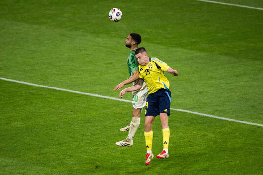 Brodie Spencer of Northern Ireland and Emil Holm of Sweden