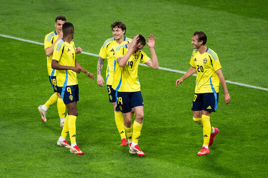 Emil Holm of Sweden celebrates