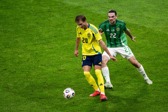 Benjamin Nygren of Sweden and Ciaron Brown of Northern