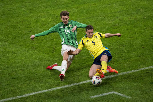 Isaac Price of Northern Ireland and Gabriel Gudmundsson of