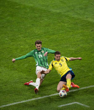 Isaac Price of Northern Ireland and Gabriel Gudmundsson of