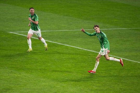 Isaac Price of Northern Ireland celebrating the 5-1 goal