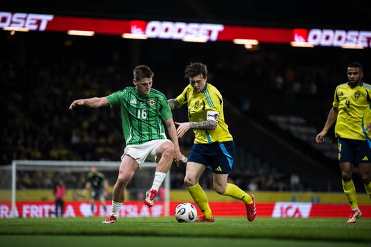 Justin Devenny of Northern Ireland and Victor Nilsson