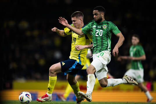 Emil Holm of Sweden and Brodie Spencer of Northern Ireland