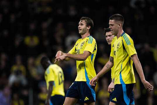 Benjamin Nygren of Sweden celebrating the 1-0 goal