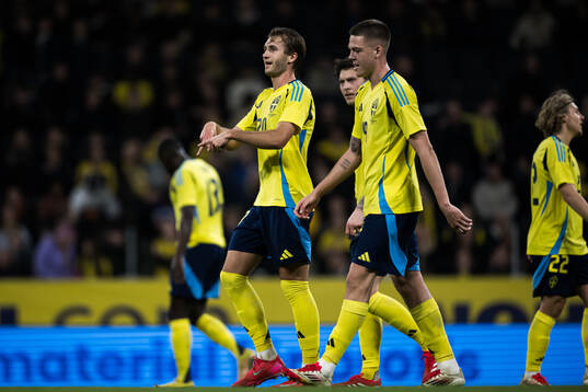 Benjamin Nygren of Sweden celebrating the 1-0 goal