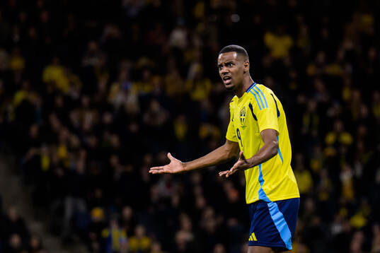 Alexander Isak of Sweden reacts