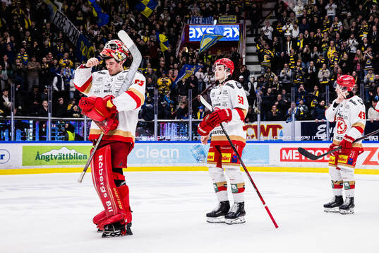 Kalmars målvakt Jacob Crespin, Arvid Hurtig och William