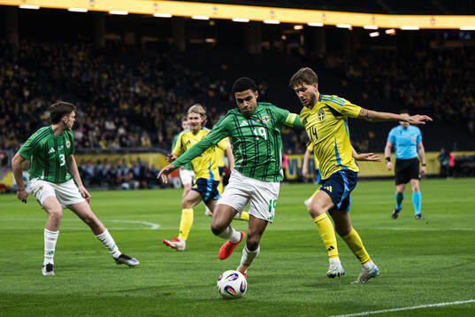 Shea Charles of Northern Ireland and Anton Salétros of