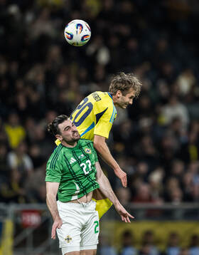 Benjamin Nygren of Sweden and Ciaron Brown of Northern