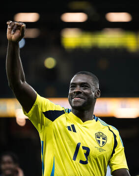 Ken Sema of Sweden celebrating