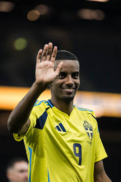 Alexander Isak of Sweden celebrates