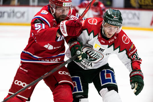 Timrås Anton Lander och Frölundas Mikael Ruohomaa