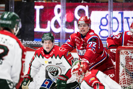 Frölundas Dominik Egli och Timrås Erik Walli Walterholm