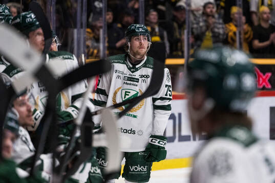 Färjestads Jeremy Salvas Groleau deppar