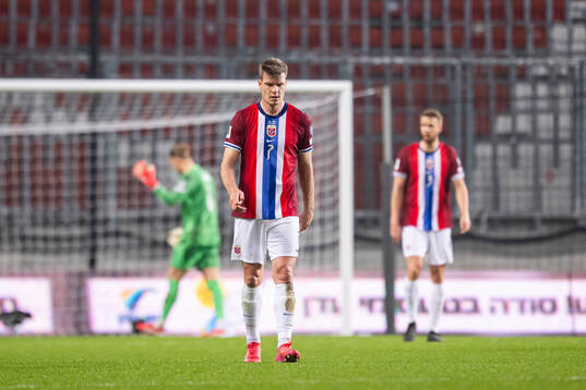 Alexander Sørloth of Norway looks dejected