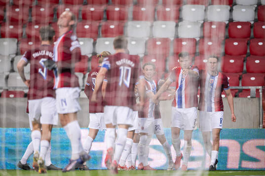 Alexander Sørloth of Norway celebrates