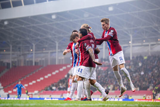 Jens Petter Hauge of Norway celebrates