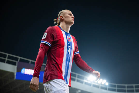 Erling Braut Haaland of Norway enters the pitch