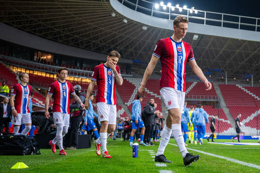 Torbjørn Lysaker Heggem of Norway enters the pitch