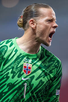 Goalkeeper Ørjan Håskjold Nyland of Norway line up