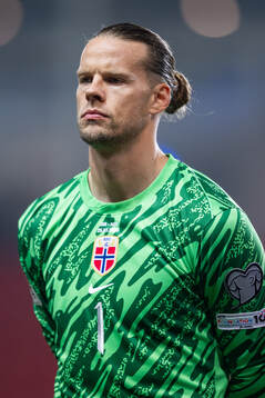 Goalkeeper Ørjan Håskjold Nyland of Norway line up