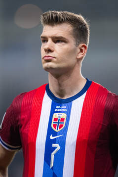 Alexander Sørloth of Norway line up