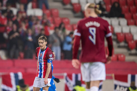 Martin Ødegaard and Erling Braut Haaland of Norway