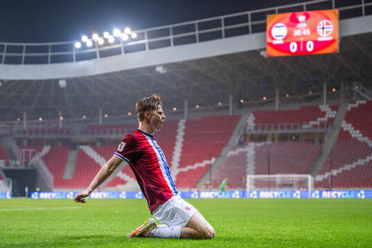 David Møller Wolfe of Norway celebrates