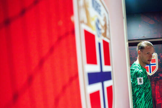 Goalkeeper Ørjan Håskjold Nyland of Norway at half-time