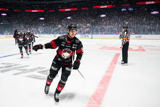 Malmö Redhawks Axel Sundberg jublar