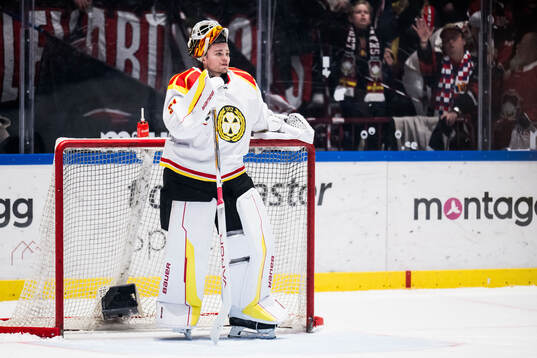 Brynäs målvakt Erik Källgren deppar