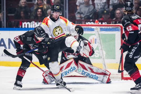 Malmö Redhawks Christoffer Forsberg och Brynäs Greg Scott