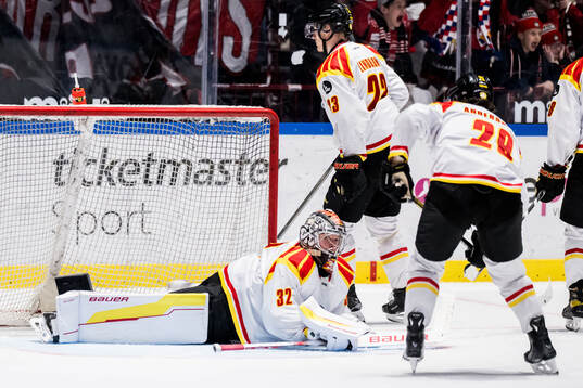 Brynäs målvakt Ludvig Persson deppar