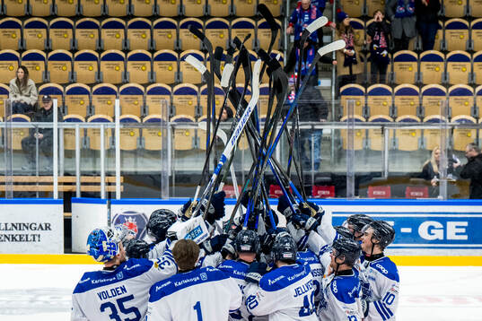 Karlskogas spelare jublar